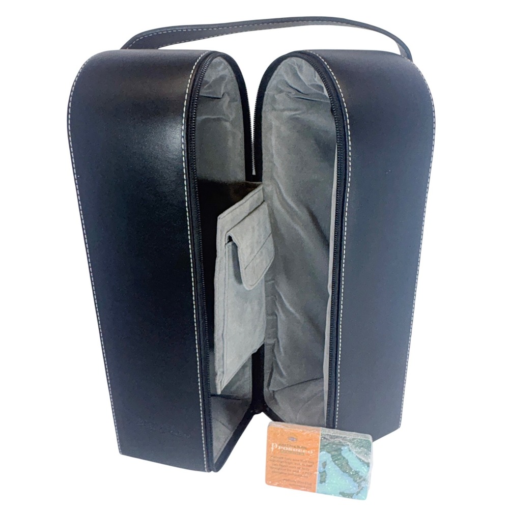 Martini & Rossi‎ Prosecco Double Wine Bottle Carrier Black Faux Leather